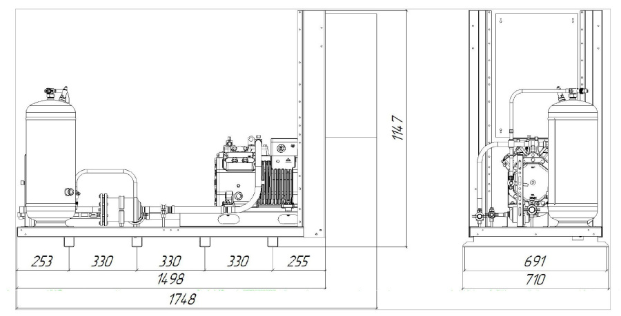 Промышленный холодильный агрегат Intercold M UCF-G SP4HF120E F4 на базе компрессора RefComp купить